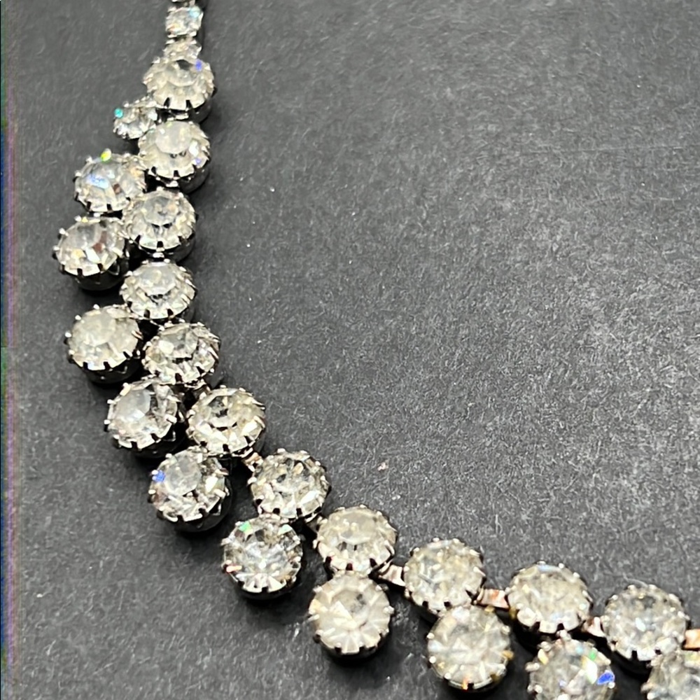 Vintage Weiss double row rhinestone necklace - Picture 2 of 7